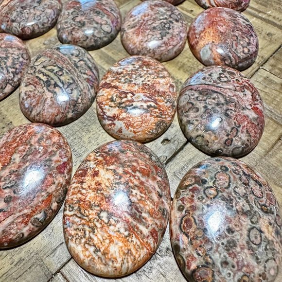 40mm Leopard Skin Jasper Oval Cabochon - Picture 3 of 5